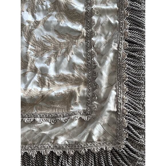 Custom Made Tablecloth Square Heavy Luxury Damask Jacquard Champagne Cord Fringe - Picture 1 of 6